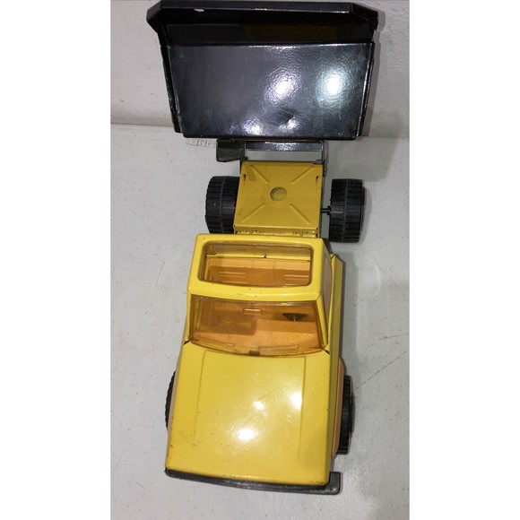 Vintage 1983 Tonka Pickup Dump Truck (Steel) 51070 Yellow Black + Action Figure - Picture 9 of 12